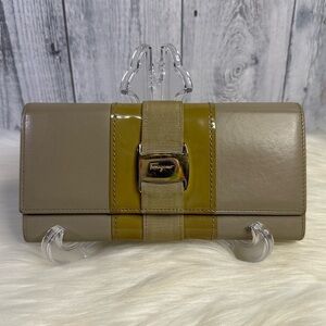 SALVATORE FERRAGAMO continental long zip wallet in brown